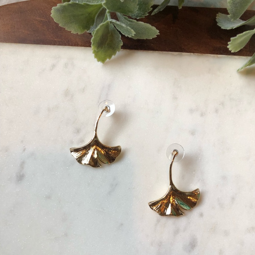 The Lana - Gold Textured Drop Earring - Picture 3 of 4